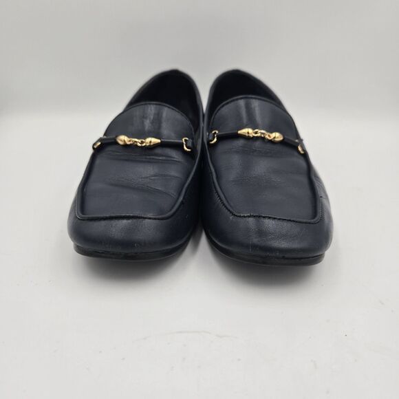 VINTAGE Westies Misty Navy Blue Leather Loafers Flats 6M Made in Brazil Horsebit - Picture 6 of 11